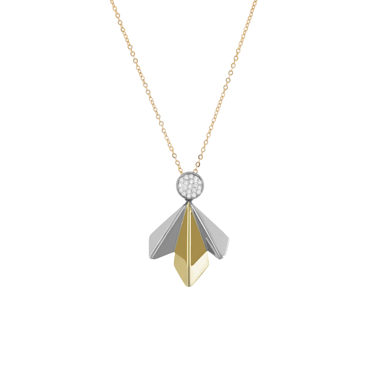 Sleek Small Wing Diamond Necklace