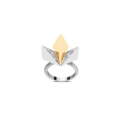 Hand Pierced Crown Leaf Ring