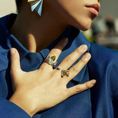 Hand Pierced Crown Leaf Ring