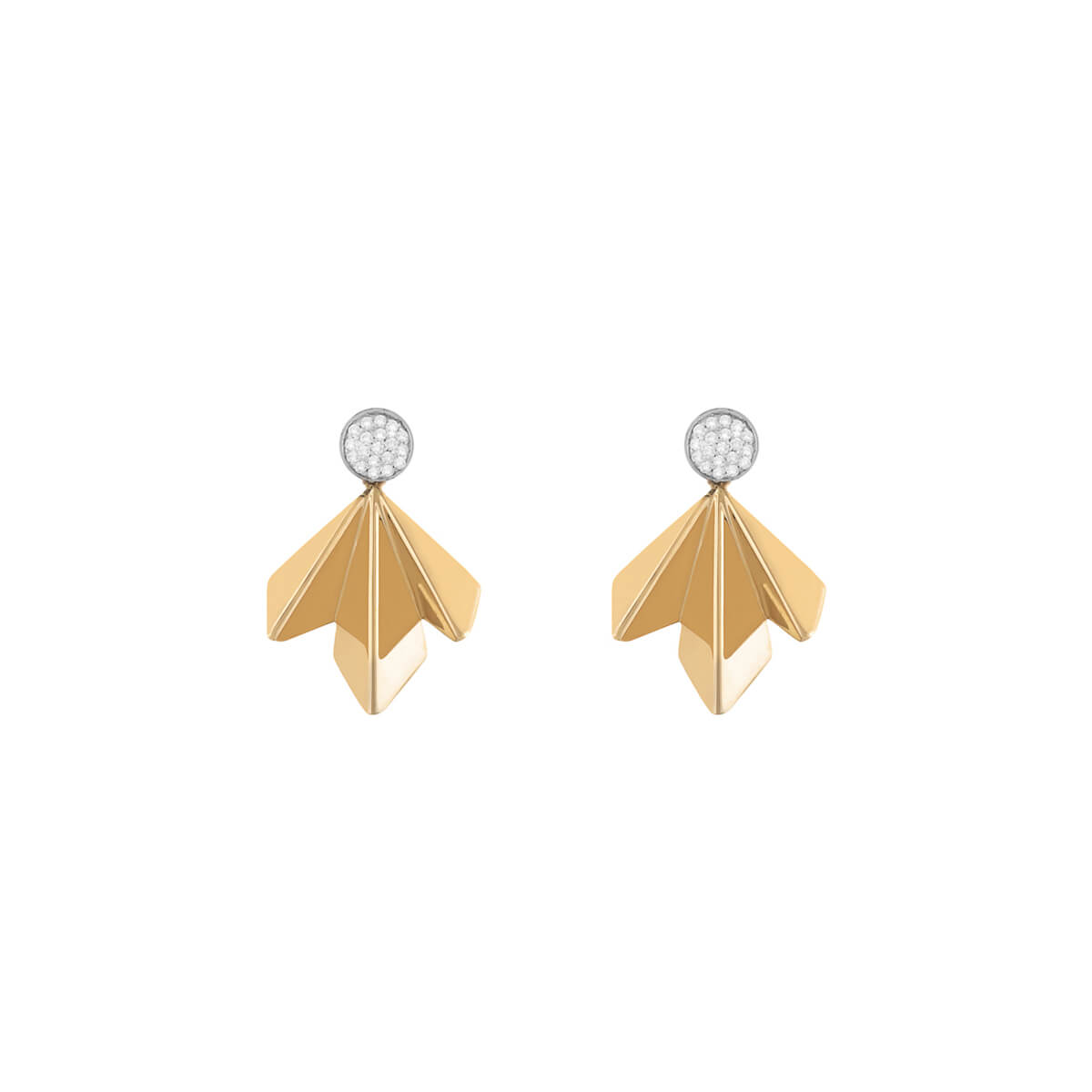 Single Gold Wing Diamond Earrings