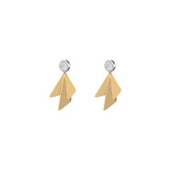 Single Gold Wing Diamond Earrings