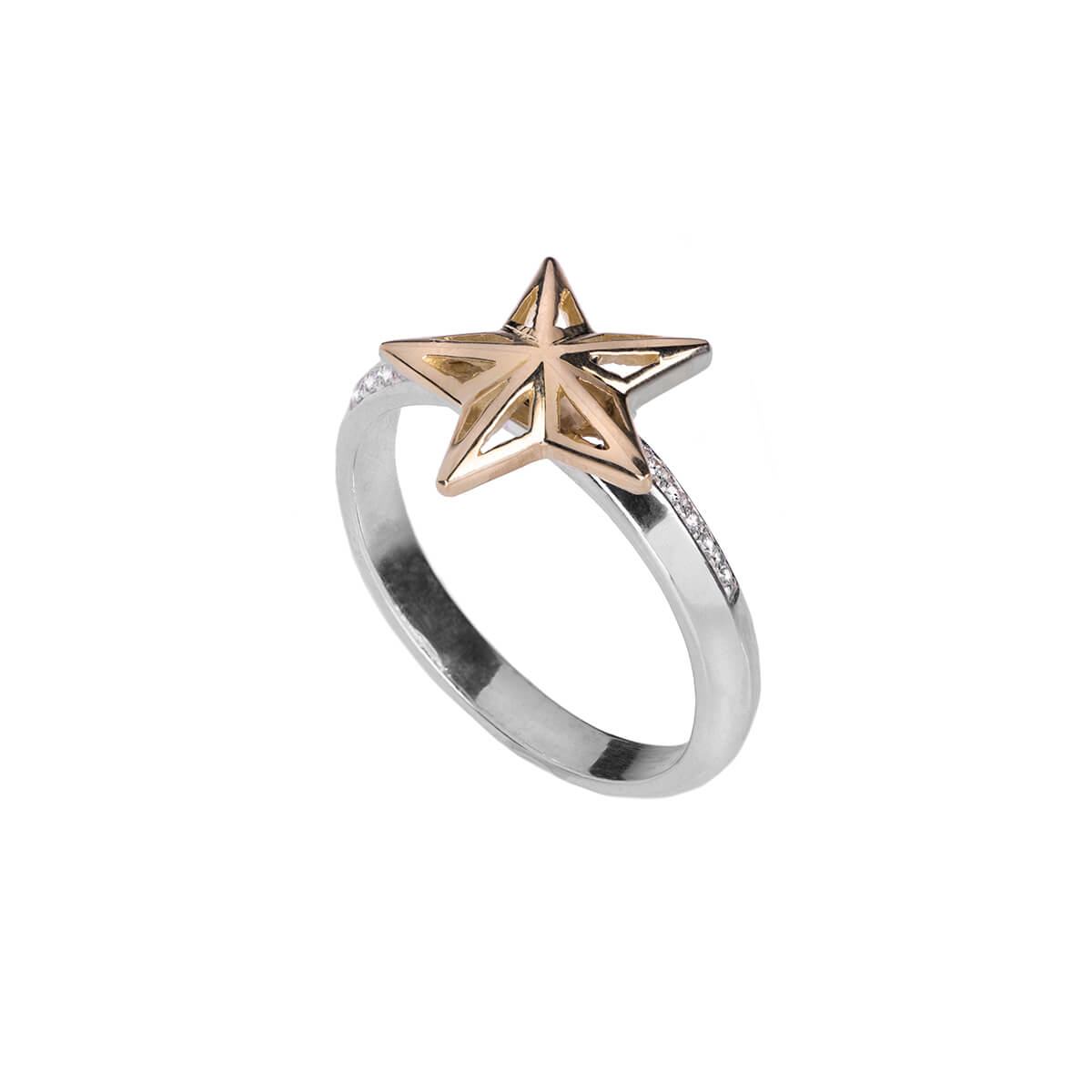 Alpha Star Ring (With Diamond Pave)