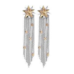 Alpha Star Stud Earrings With Add on Tassels