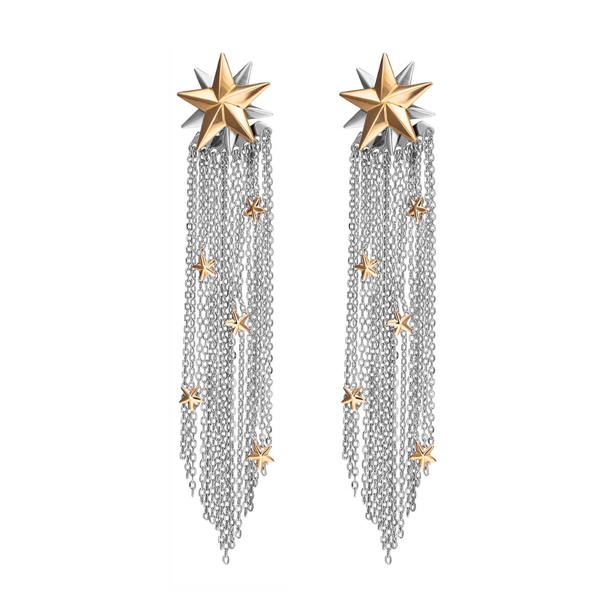 Nova Star Stud Earrings With Tassels