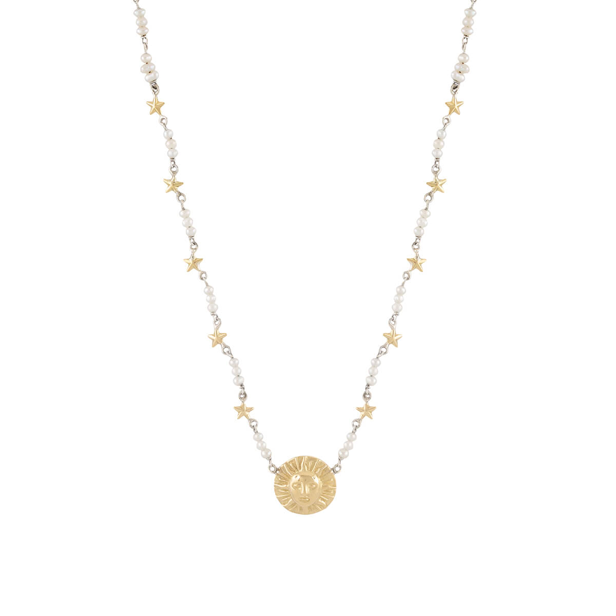 Sun and Stars Pearl Necklace