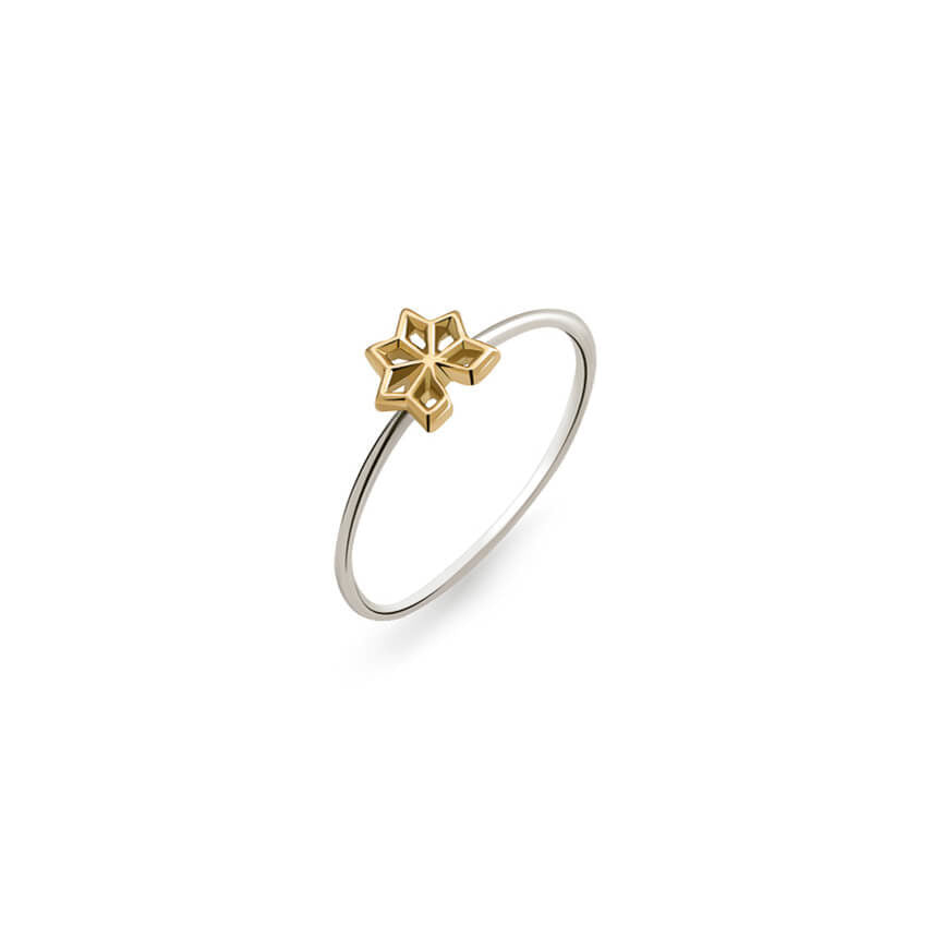 Stackable Nova Star and Rhombus Flower Ring